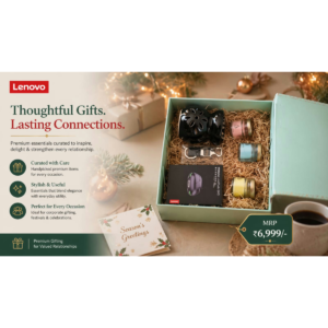 Lenovo Premium Corporate Gift Hamper with Wireless Mouse, Aroma Candles & Branded Festive Gift Box