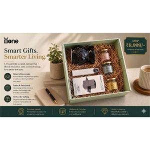 Yone Premium Corporate Gift Hamper with Wireless Charger Stand, Aroma Candles & Smart Wellness Gift Box