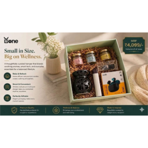 Yone Premium Corporate Gift Hamper with Realfit Wireless Earbuds, Aroma Candles & Wellness Gift Box