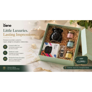 Yone Premium Corporate Gift Hamper with Wireless Earbuds, Aroma Candles & Branded Festive Gift Box