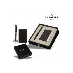 Sheaffer Gift Set 100 9317 Ballpoint Pen with Business Card Holder Matte with Chrome Trims