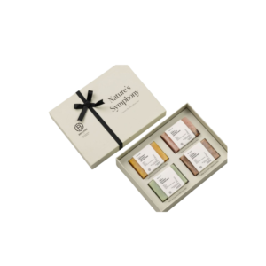 Premium Natural Bathing Bar Gift Set with Saffron, Rose, Lavender & Coffee Coconut Soaps