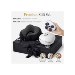 RMX Wellness Comfort Combo – Travel Neck Pillow & Smart Scalp Massager Set