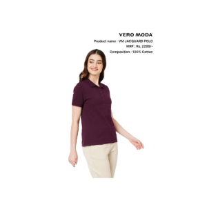 Jacquard Polo Premium Wine Cotton T-Shirt for Men – Regular Fit Textured Collared Casual Polo