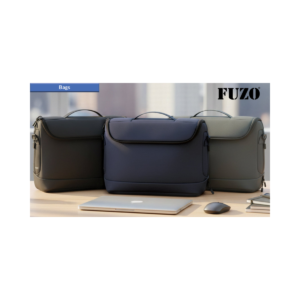 FUZO Vector Premium Briefcase Laptop Bag with Dual Access Pockets, Trolley Sleeve, Water-Resistant