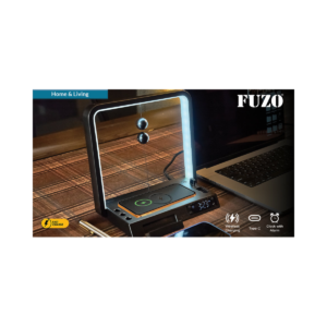 FUZO Allure 2.0 Magnetic LED Desk Lamp with 15W Wireless Charger, Digital Clock, Alarm & Mobile Stand