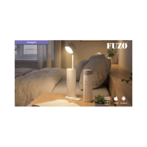 FUZO Quad 4-in-1 Desk Lamp with Built-in Power Bank, Mobile Stand, Adjustable Light & Rechargeable Battery for Bedside & Travel Use