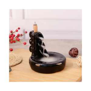 Bamboo Backflow Incense Burner with Waterfall Smoke Effect – Ceramic Decorative Holder for Home Décor, Meditation & Aromatherapy